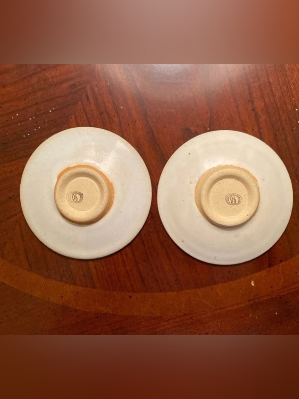 Dock 6 Pottery White Geode Crackle Glass Trinket Dish Set of 2 - Picture 2 of 3
